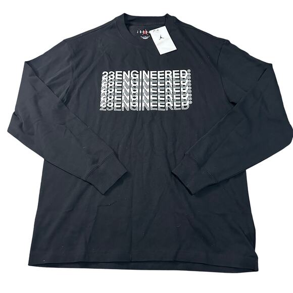 AIR JORDAN Men's 23 Engineered Long-Sleeve Tee Size M in Black - Picture 1 of 11